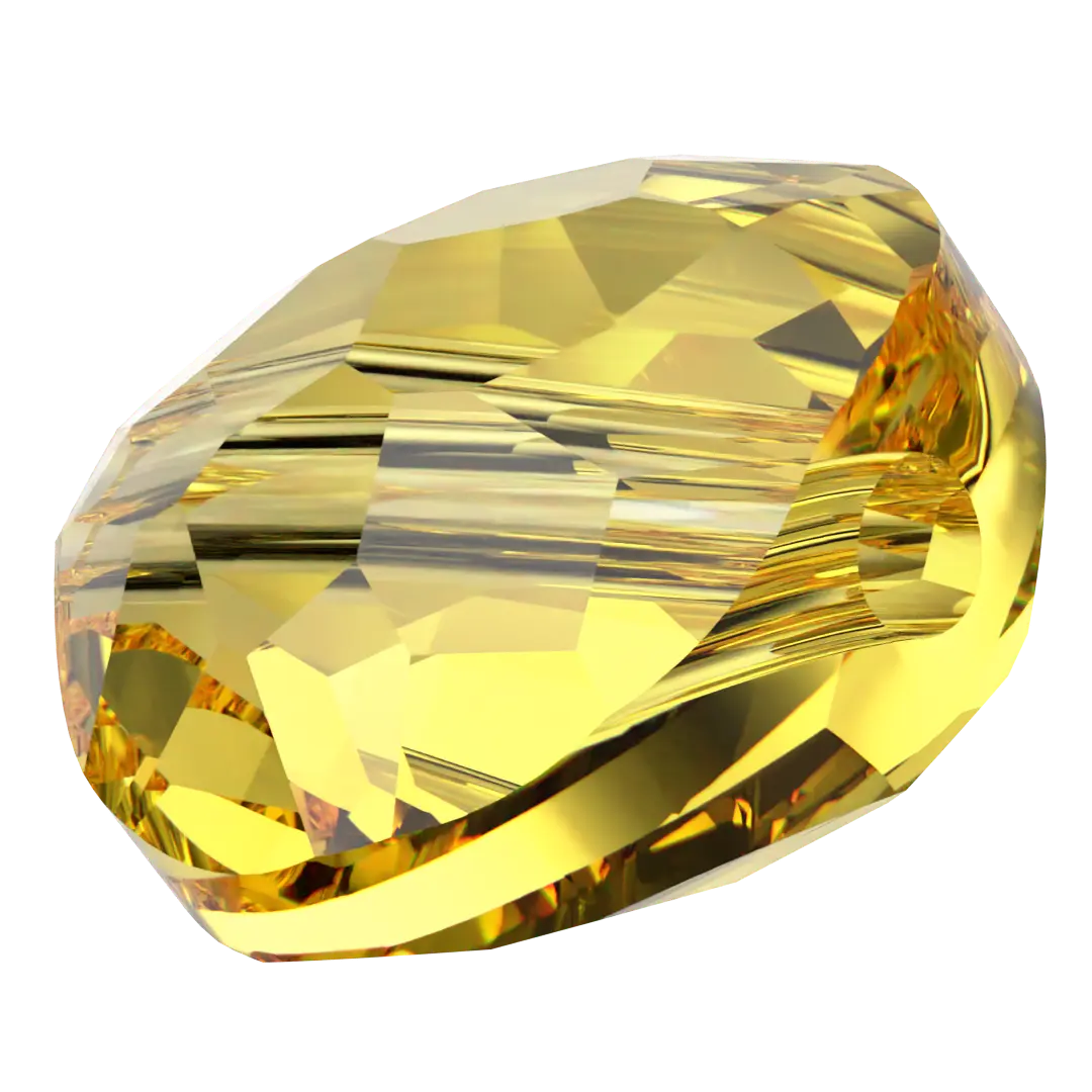Serinity Crystal Beads Thin Round (5034) Light Topaz - Bluestreak Crystals