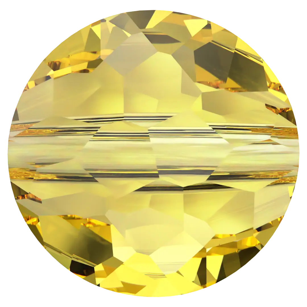 Serinity Crystal Beads Thin Round (5034) Light Topaz - Bluestreak Crystals