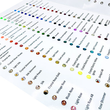 Serinity Flat Back Crystals Colour Chart - Bluestreak Crystals