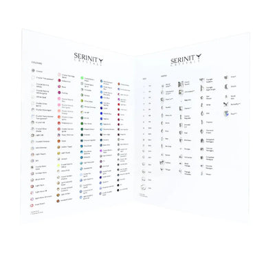 Serinity Flat Back Crystals Colour Chart - Bluestreak Crystals
