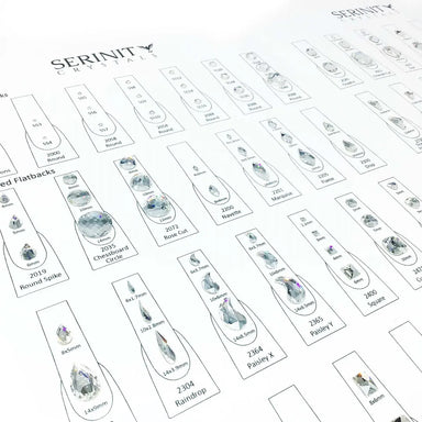 Serinity Flat Back Crystals Nail Art Chart - Bluestreak Crystals