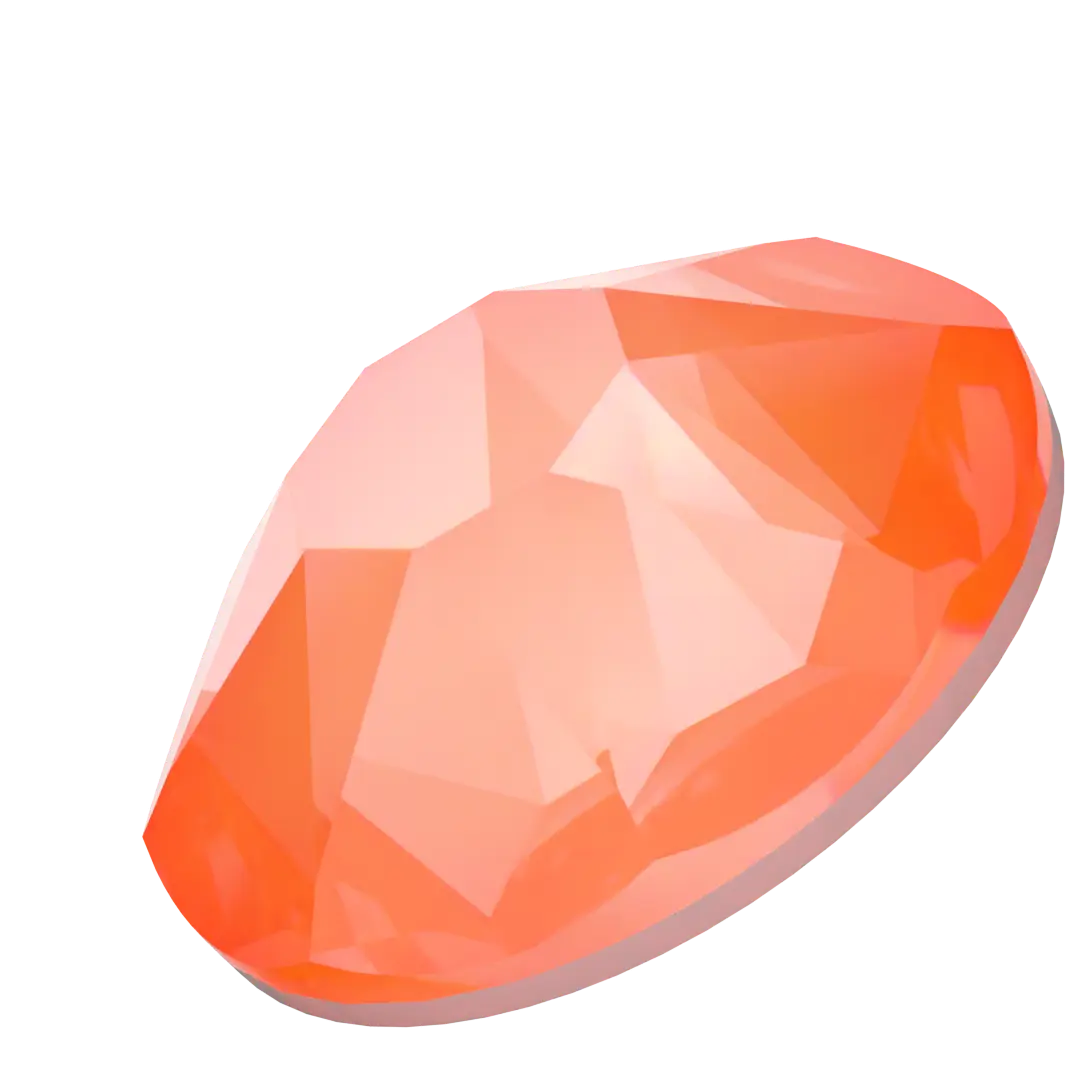 Serinity Flat Back Crystals Non Hotfix (2000, 2058 & 2088) Crystal Electric Orange Ignite UNFOILED - Bluestreak Crystals