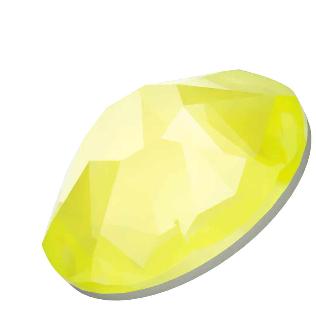 Serinity Flat Back Crystals Non Hotfix (2000, 2058 & 2088) Crystal Electric Yellow Ignite UNFOILED - Bluestreak Crystals