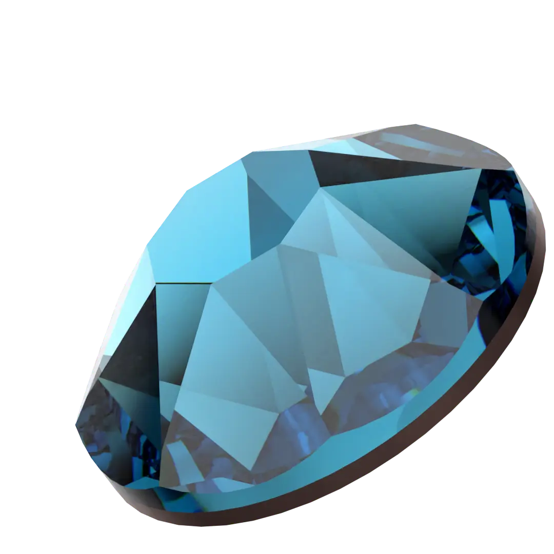 Serinity Flat Back Crystals Non Hotfix (2000, 2058 & 2088) Indicolite - Bluestreak Crystals