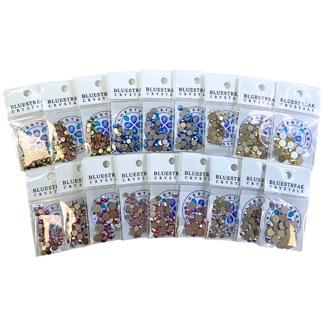 Serinity Flat Back Crystals Non Hotfix AB Collection - Bluestreak Crystals
