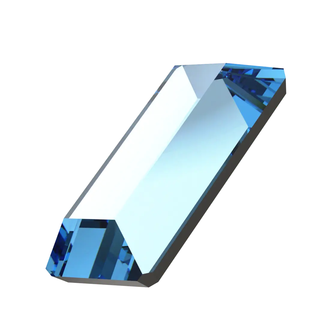 Serinity Flat Back Crystals Non Hotfix Baguette (2510) Aquamarine - Bluestreak Crystals