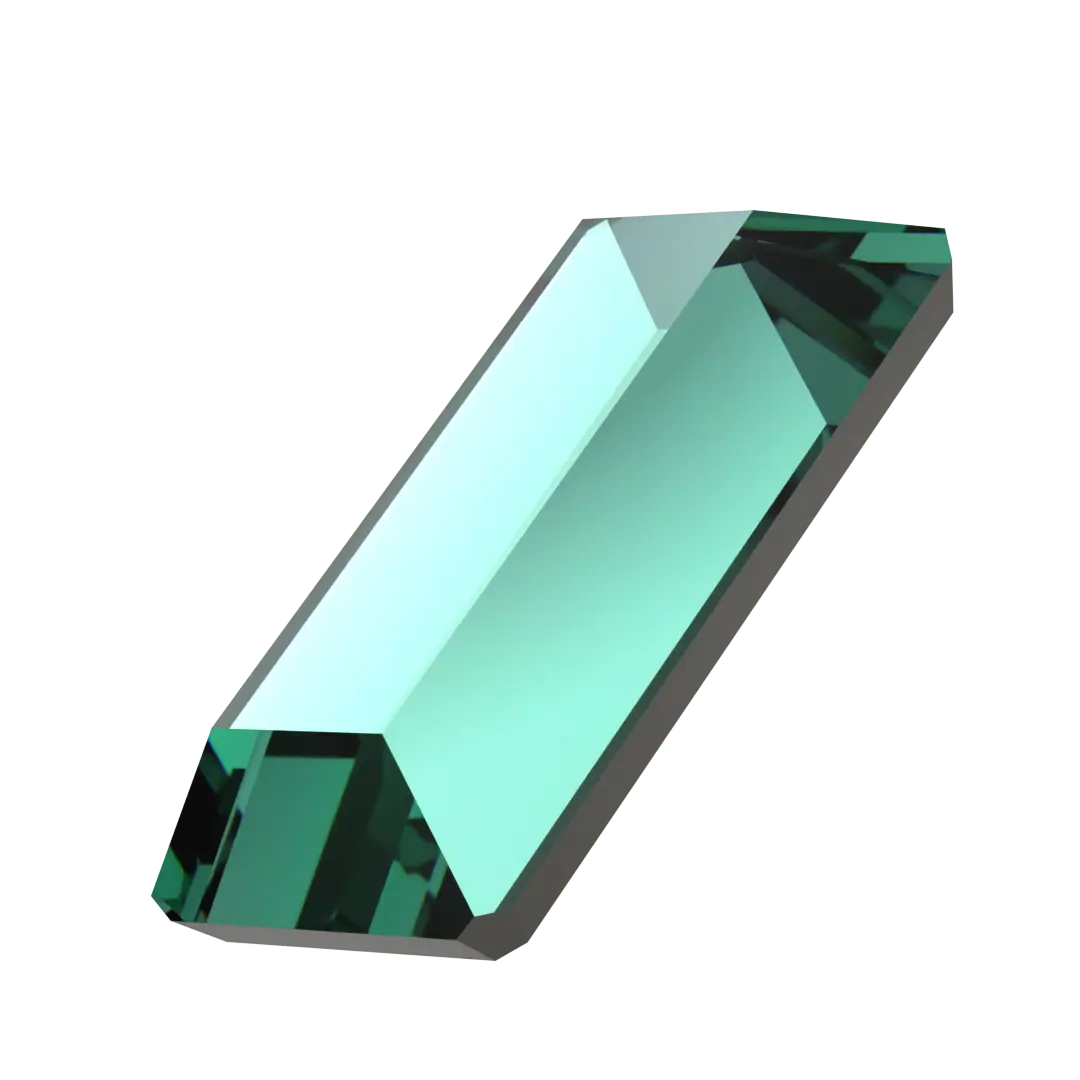 Serinity Flat Back Crystals Non Hotfix Baguette (2510) Caribbean Green - Bluestreak Crystals