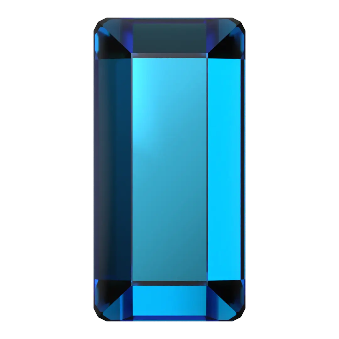 Serinity Flat Back Crystals Non Hotfix Baguette (2510) Crystal Bermuda Blue - Bluestreak Crystals