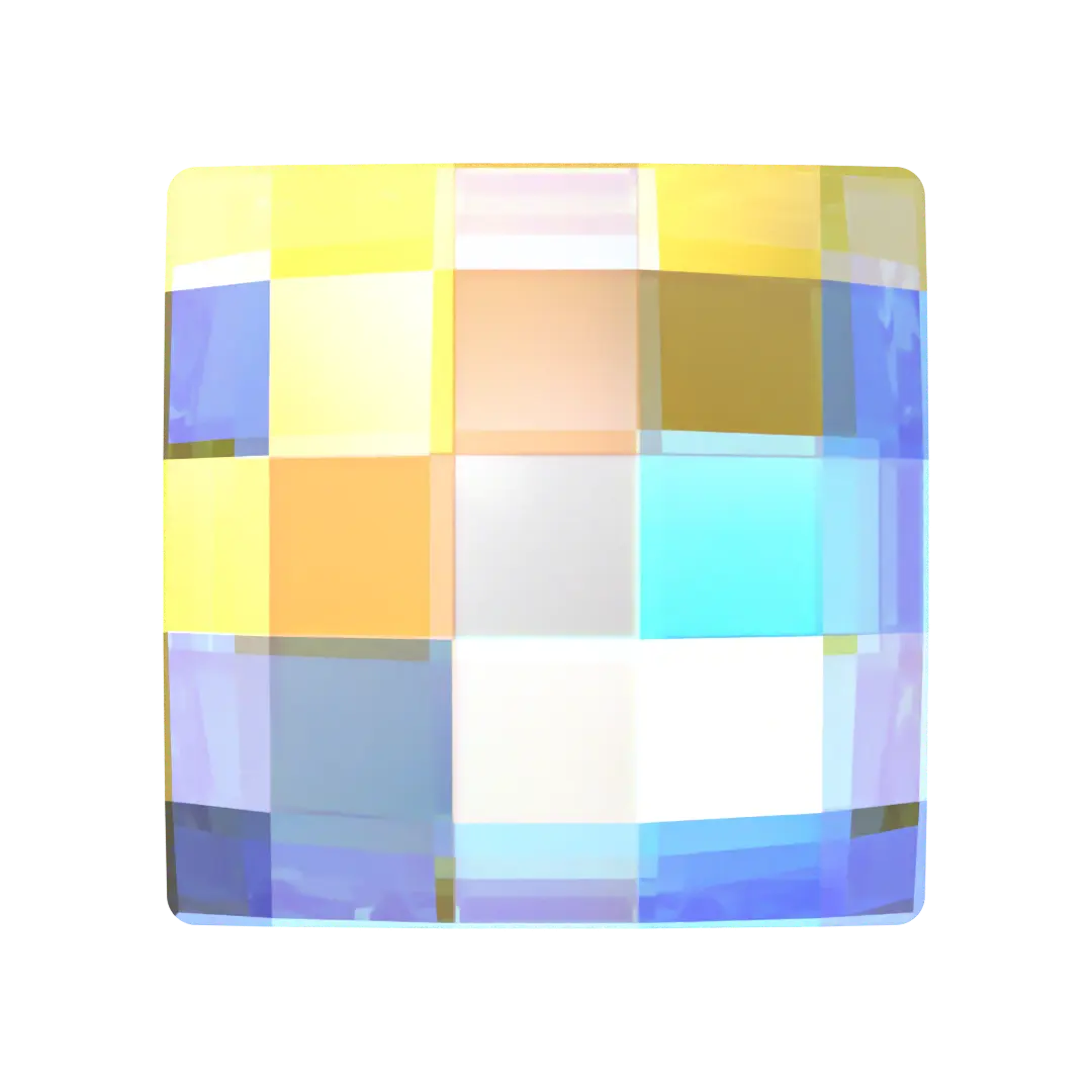 Serinity Flat Back Crystals Non Hotfix Chessboard Square (2493) Crystal AB - Bluestreak Crystals
