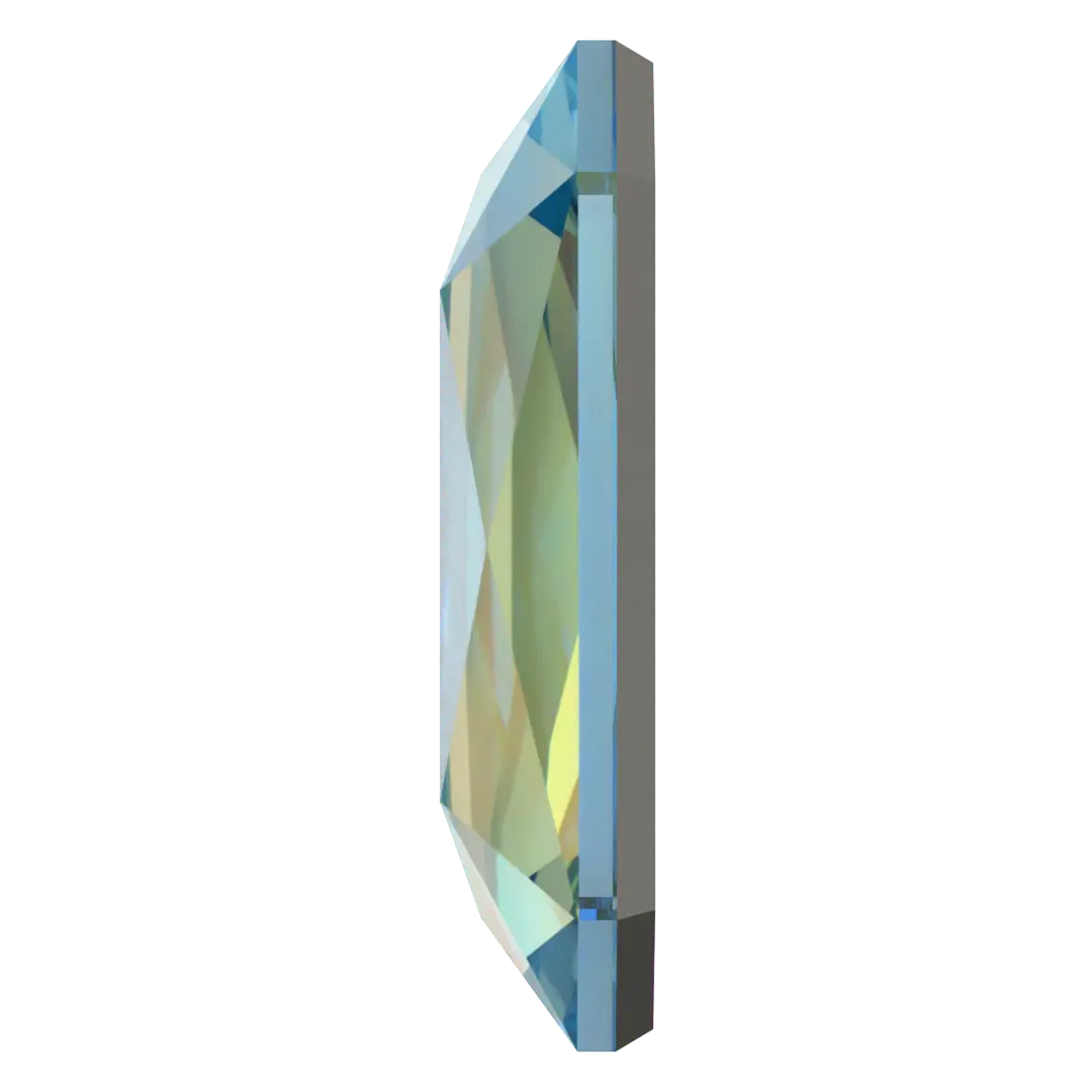 Serinity Flat Back Crystals Non Hotfix Emerald Cut (2602) Aquamarine Shimmer - Bluestreak Crystals