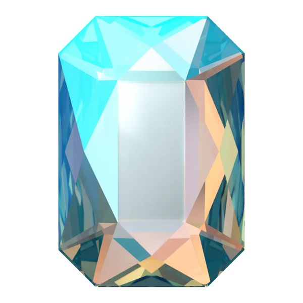 Serinity Flat Back Crystals Non Hotfix Emerald Cut (2602) Aquamarine Shimmer - Bluestreak Crystals