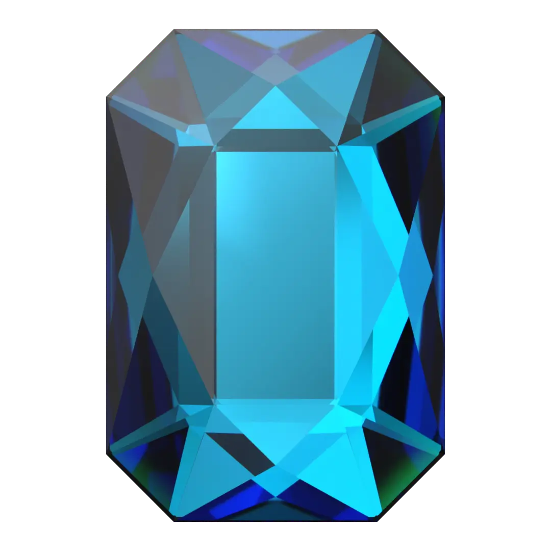 Serinity Flat Back Crystals Non Hotfix Emerald Cut (2602) Crystal Bermuda Blue - Bluestreak Crystals