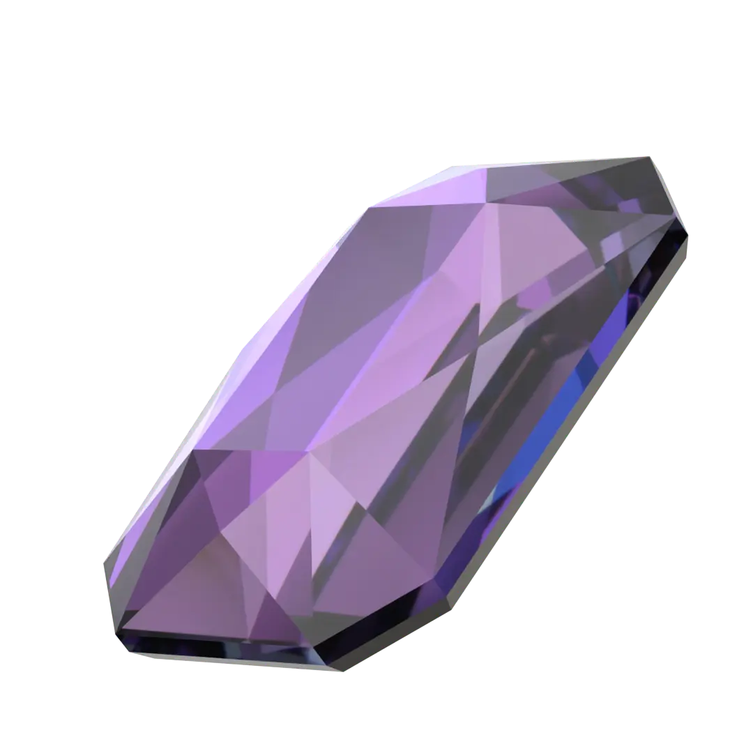 Serinity Flat Back Crystals Non Hotfix Emerald Cut (2602) Crystal Heliotrope - Bluestreak Crystals