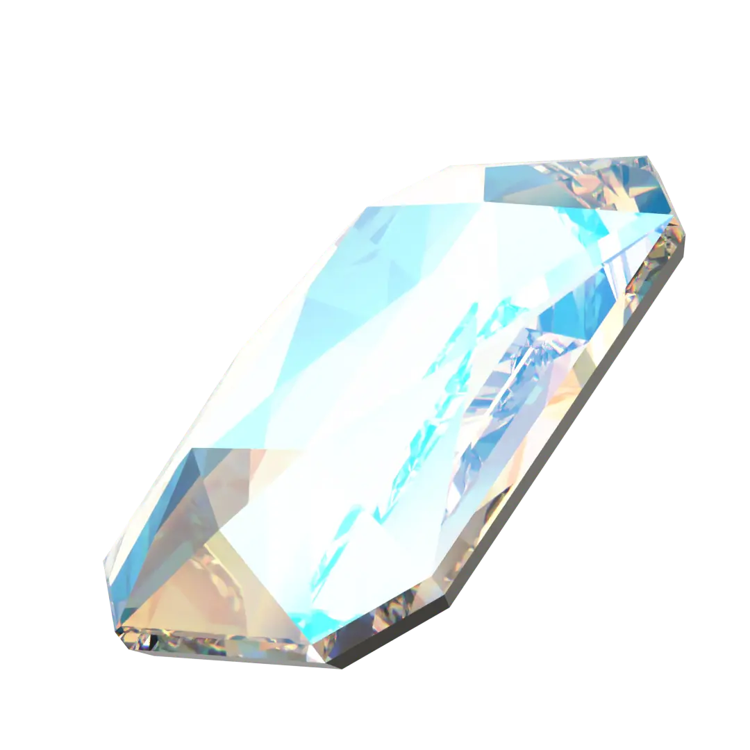 Serinity Flat Back Crystals Non Hotfix Emerald Cut (2602) Crystal Shimmer - Bluestreak Crystals