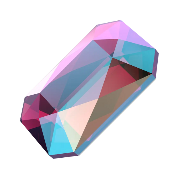 Serinity Flat Back Crystals Non Hotfix Emerald Cut (2602) Fuchsia Shimmer - Bluestreak Crystals
