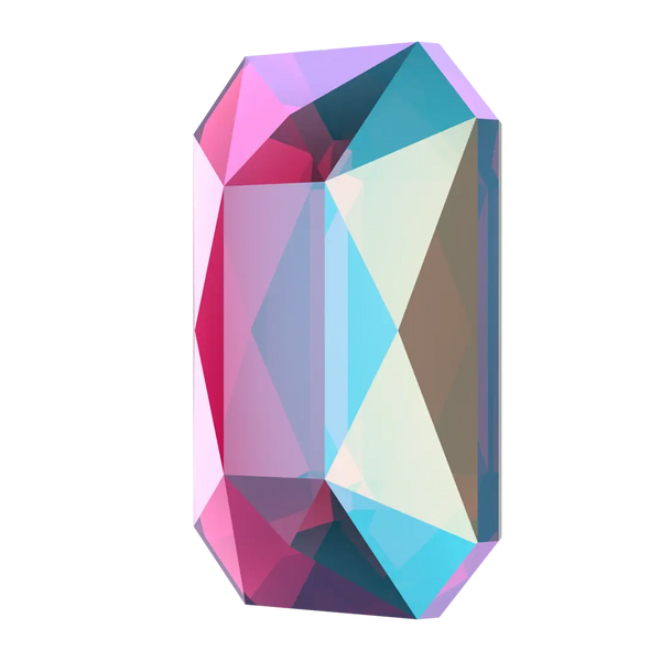 Serinity Flat Back Crystals Non Hotfix Emerald Cut (2602) Fuchsia Shimmer - Bluestreak Crystals