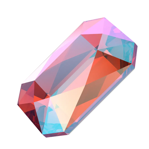 Serinity Flat Back Crystals Non Hotfix Emerald Cut (2602) Light Siam Shimmer - Bluestreak Crystals