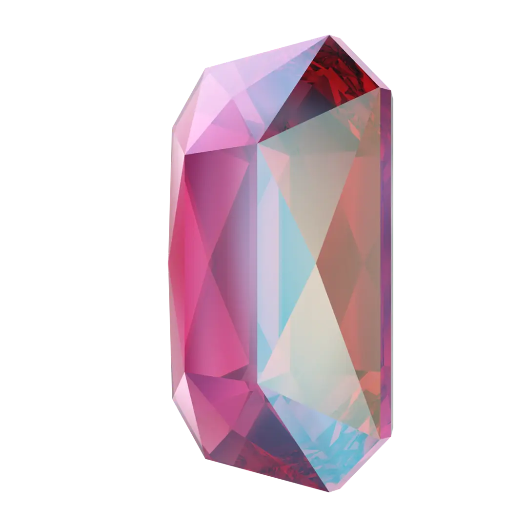 Serinity Flat Back Crystals Non Hotfix Emerald Cut (2602) Scarlet Shimmer - Bluestreak Crystals