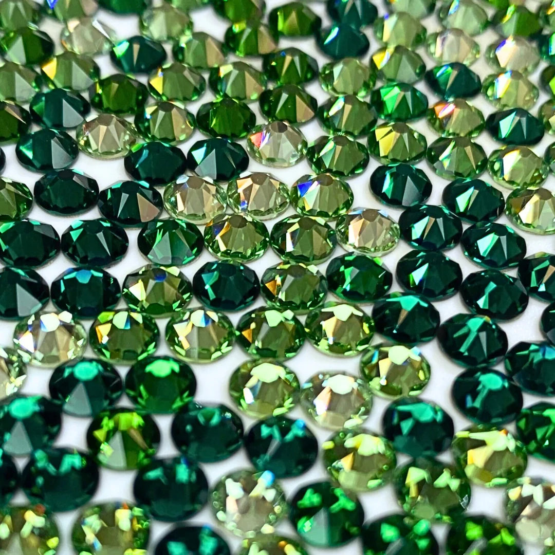 Serinity Flat Back Crystals Non Hotfix Green Collection - Bluestreak Crystals