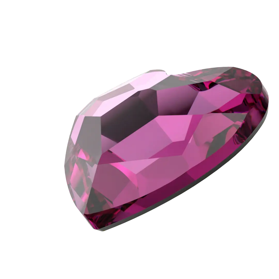 Serinity Flat Back Crystals Non Hotfix Heart (2808) Dark Rose - Bluestreak Crystals