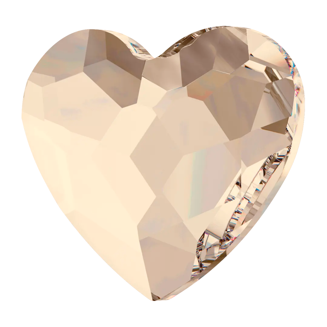 Serinity Flat Back Crystals Non Hotfix Heart (2808) Light Silk - Bluestreak Crystals