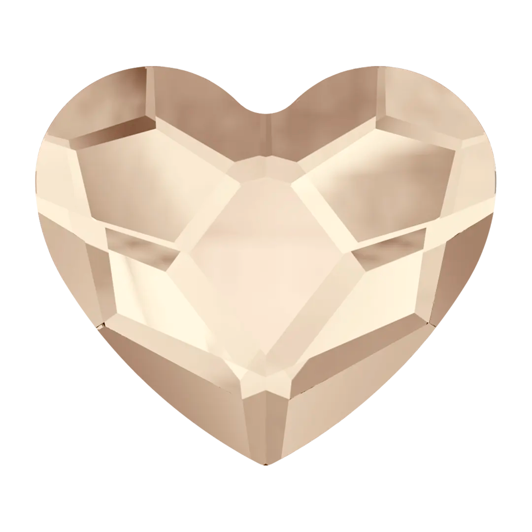 Serinity Flat Back Crystals Non Hotfix Heart (2808) Light Silk - Bluestreak Crystals