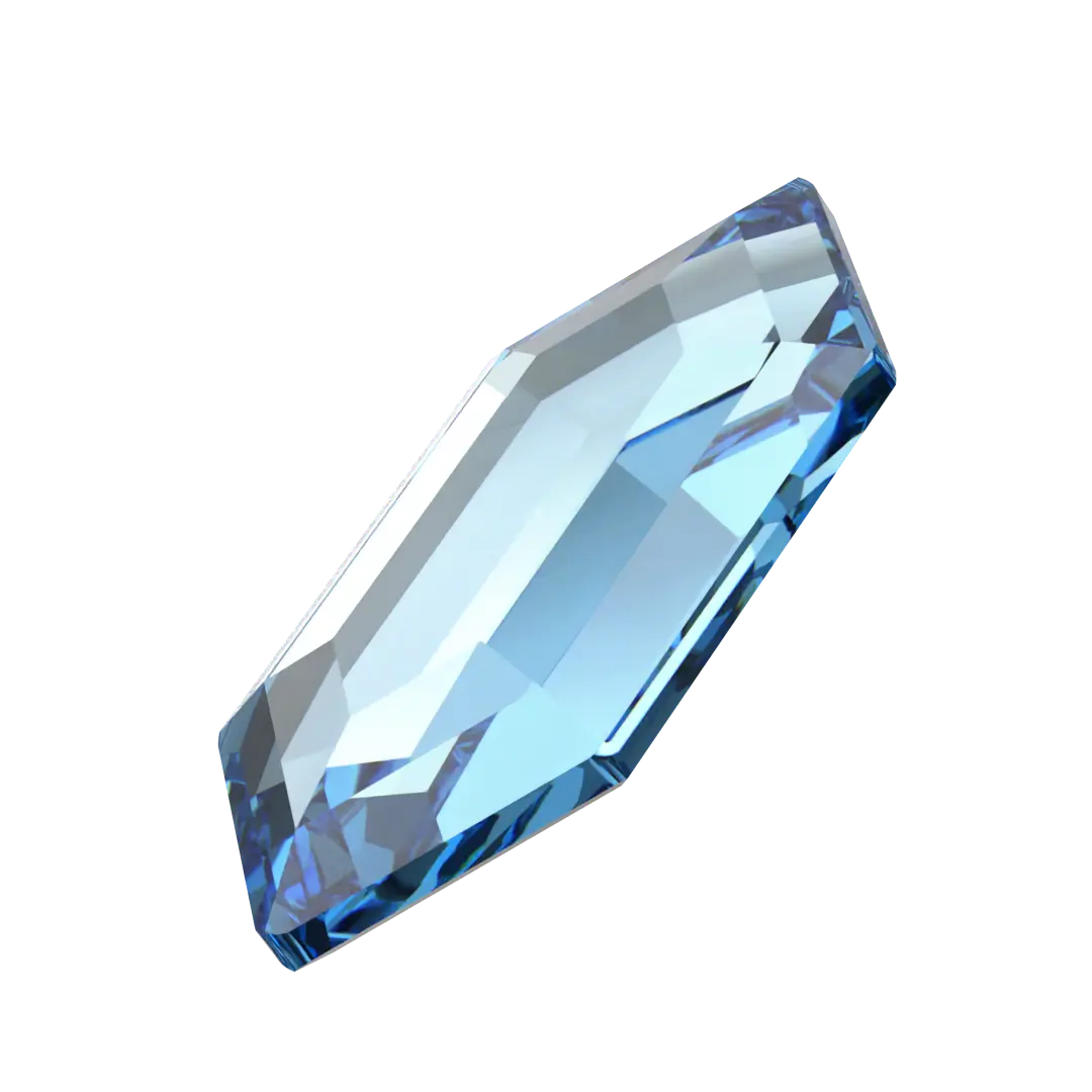 Serinity Flat Back Crystals Non Hotfix Large Hexagon (2776) Aquamarine - Bluestreak Crystals