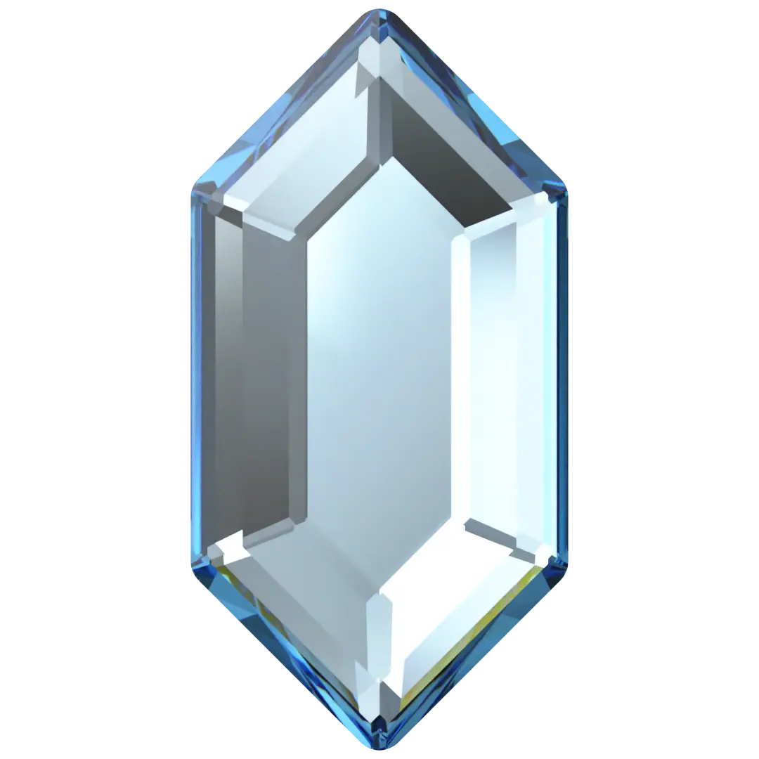 Serinity Flat Back Crystals Non Hotfix Large Hexagon (2776) Aquamarine - Bluestreak Crystals