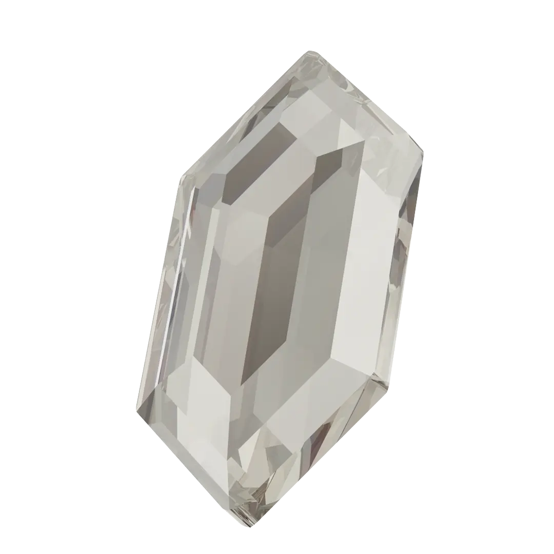 Serinity Flat Back Crystals Non Hotfix Large Hexagon (2776) Crystal Silver Shade - Bluestreak Crystals