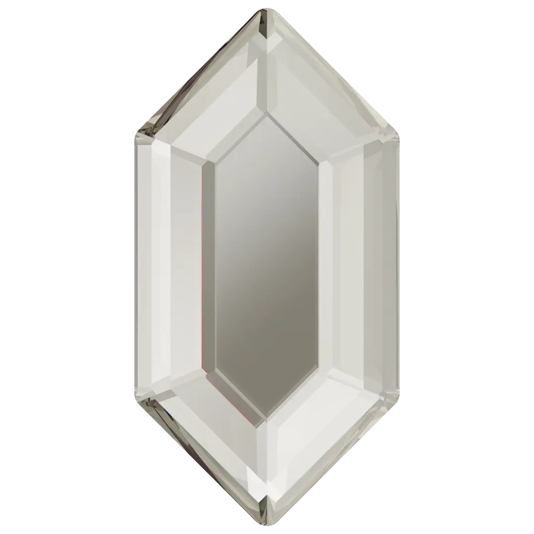 Serinity Flat Back Crystals Non Hotfix Large Hexagon (2776) Crystal Silver Shade - Bluestreak Crystals
