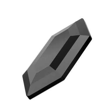 Serinity Flat Back Crystals Non Hotfix Large Hexagon (2776) Jet UNFOILED - Bluestreak Crystals