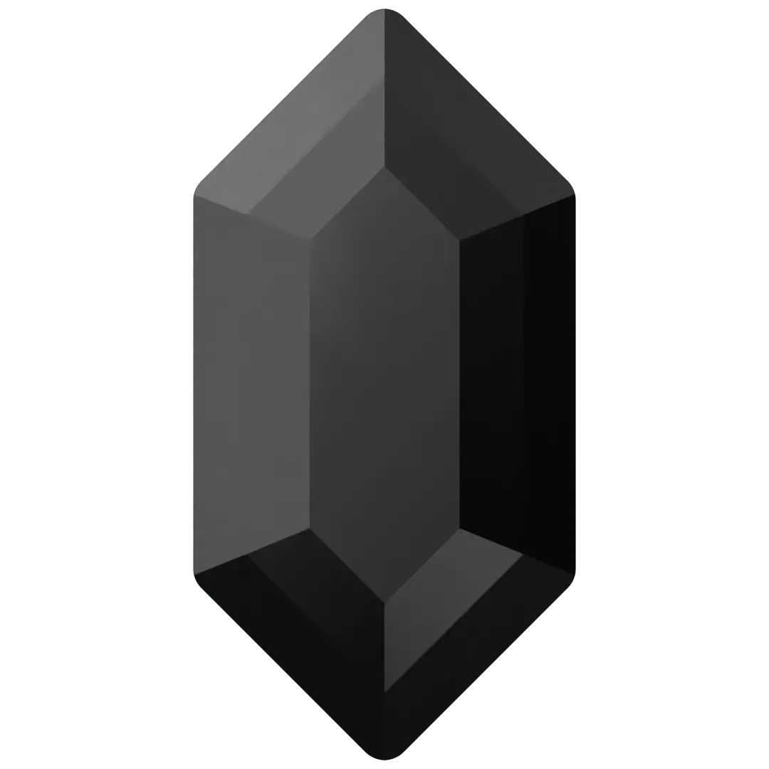 Serinity Flat Back Crystals Non Hotfix Large Hexagon (2776) Jet UNFOILED - Bluestreak Crystals