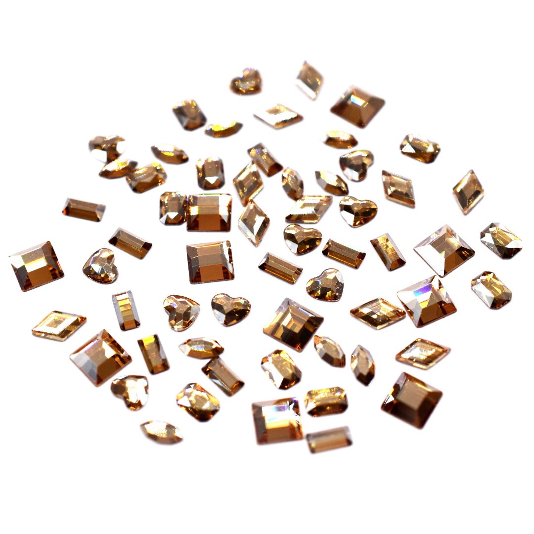Swarovski Flat Back Crystals Non Hotfix Mini Shapes Mix Crystal Golden Shadow - Bluestreak Crystals