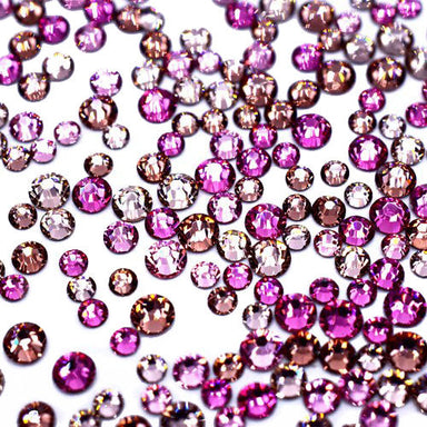 Serinity Flat Back Crystals Non Hotfix Mix Flamingo Rose - Bluestreak Crystals