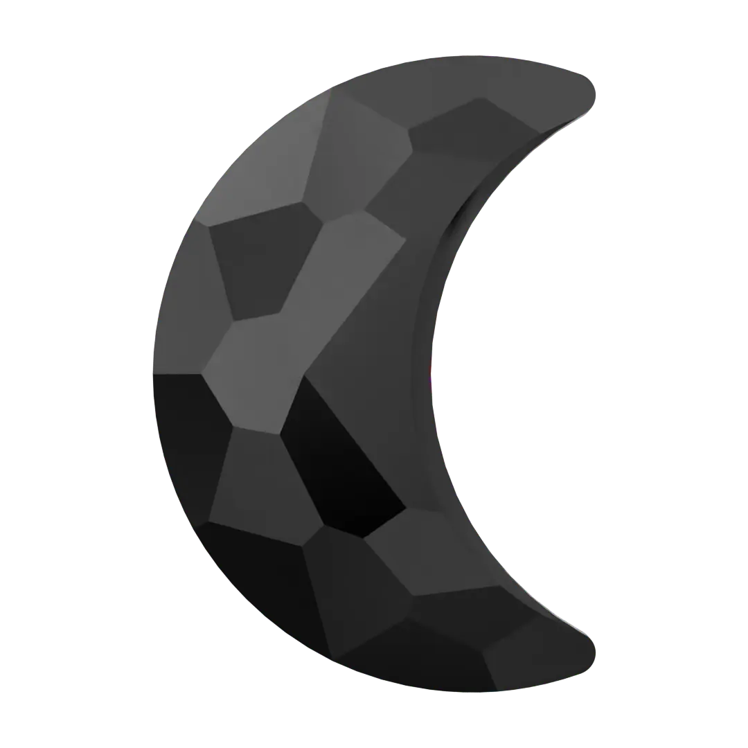 Serinity Flat Back Crystals Non Hotfix Moon (2813) Jet UNFOILED - Bluestreak Crystals
