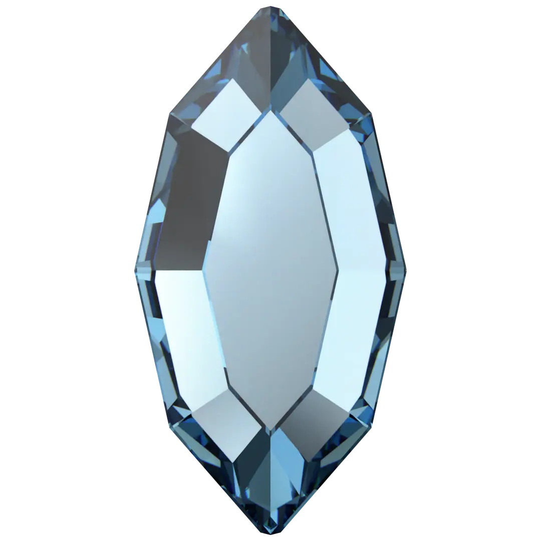 Serinity Flat Back Crystals Non Hotfix Navette (2200) Aquamarine - Bluestreak Crystals
