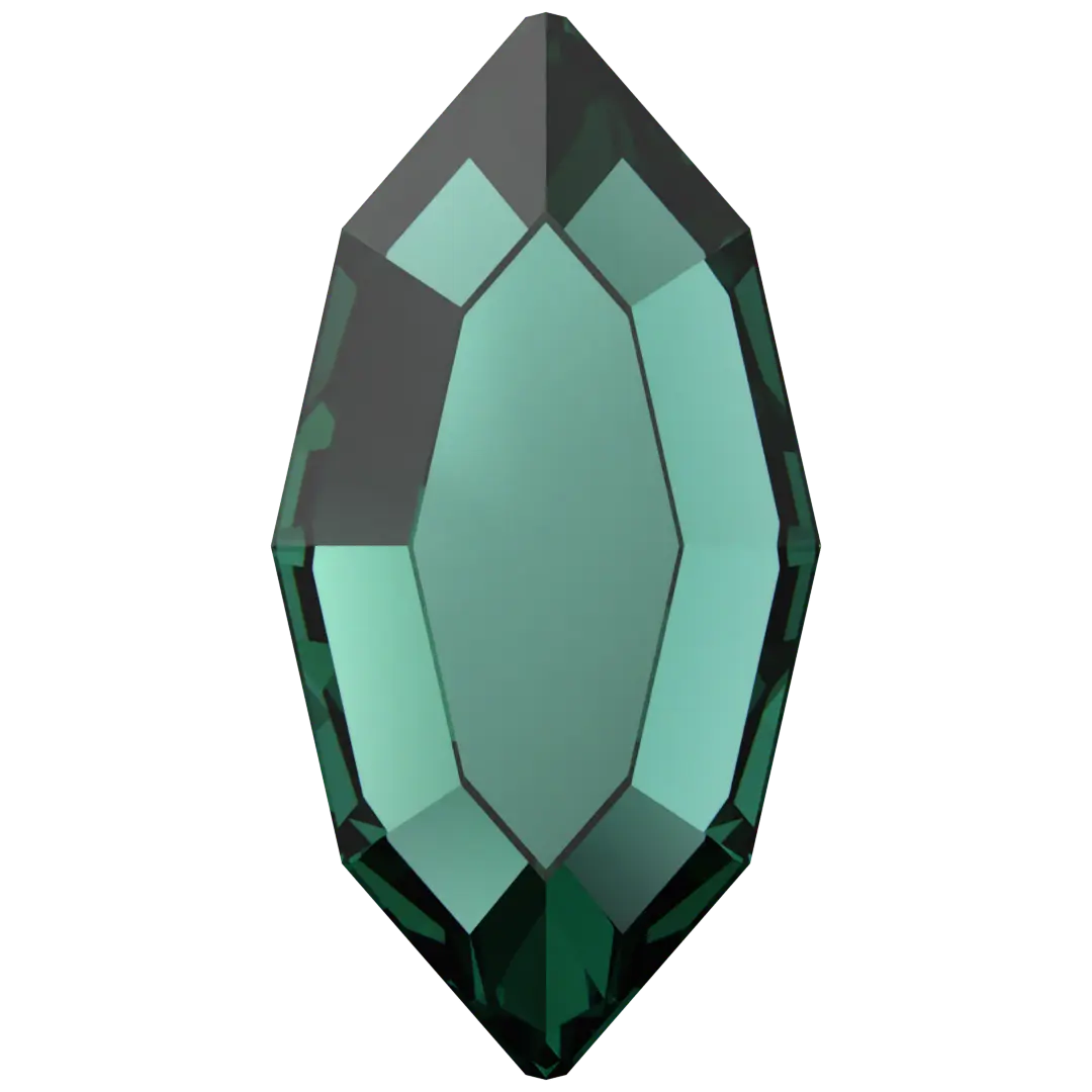 Serinity Flat Back Crystals Non Hotfix Navette (2200) Emerald - Bluestreak Crystals