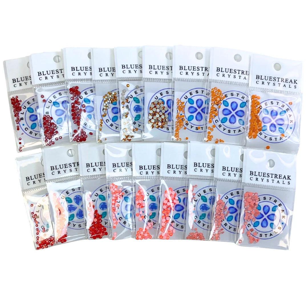 Serinity Flat Back Crystals Non Hotfix Orange Collection - Bluestreak Crystals