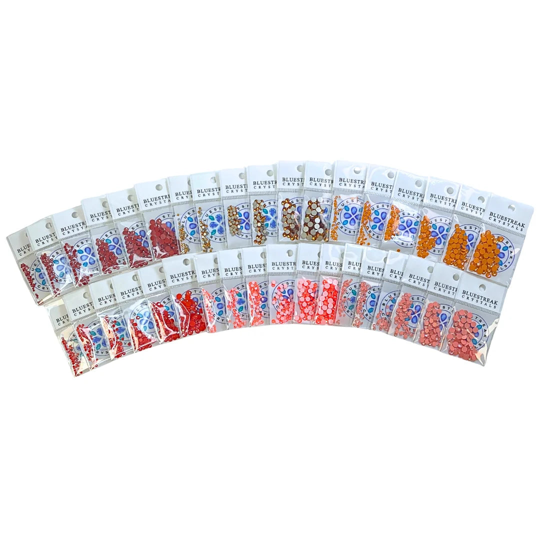 Serinity Flat Back Crystals Non Hotfix Orange Collection - Bluestreak Crystals