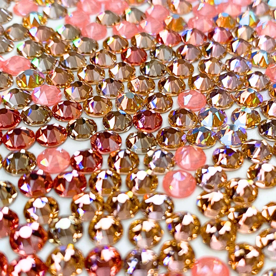 Serinity Flat Back Crystals Non Hotfix Peach Collection - Bluestreak Crystals