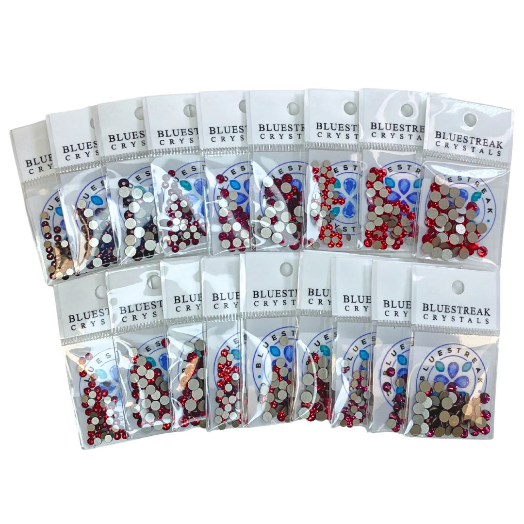 Serinity Flat Back Crystals Non Hotfix Red Collection - Bluestreak Crystals