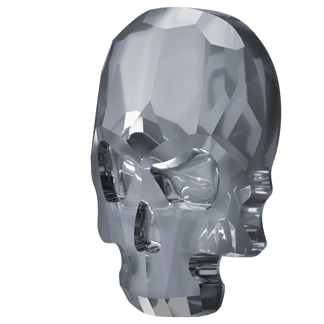 Serinity Flat Back Crystals Non Hotfix Skull (2856) Crystal Silver Night UNFOILED - Bluestreak Crystals