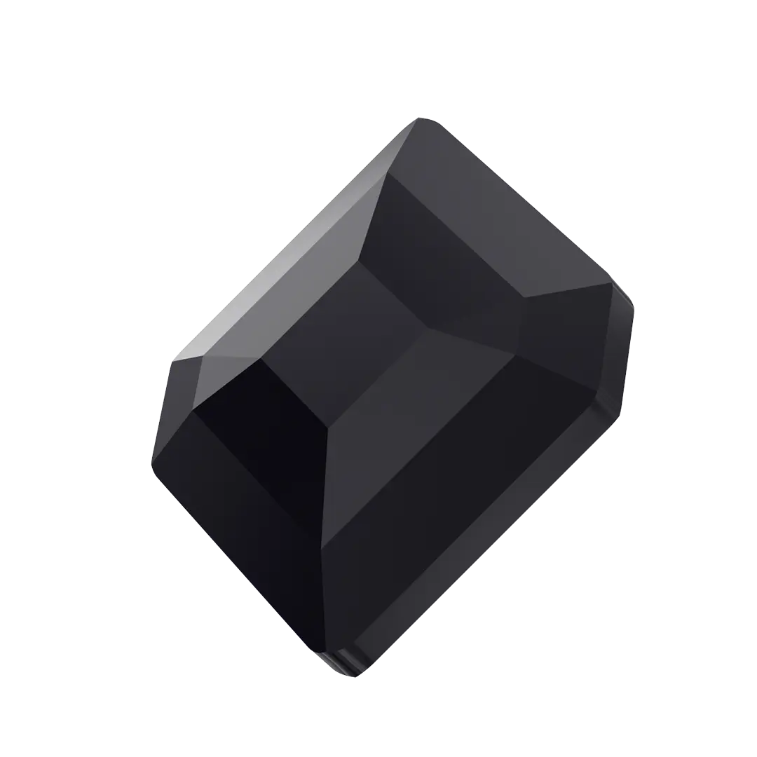 Serinity Flat Back Crystals Non Hotfix Small Hexagon (2777) Jet UNFOILED - Bluestreak Crystals