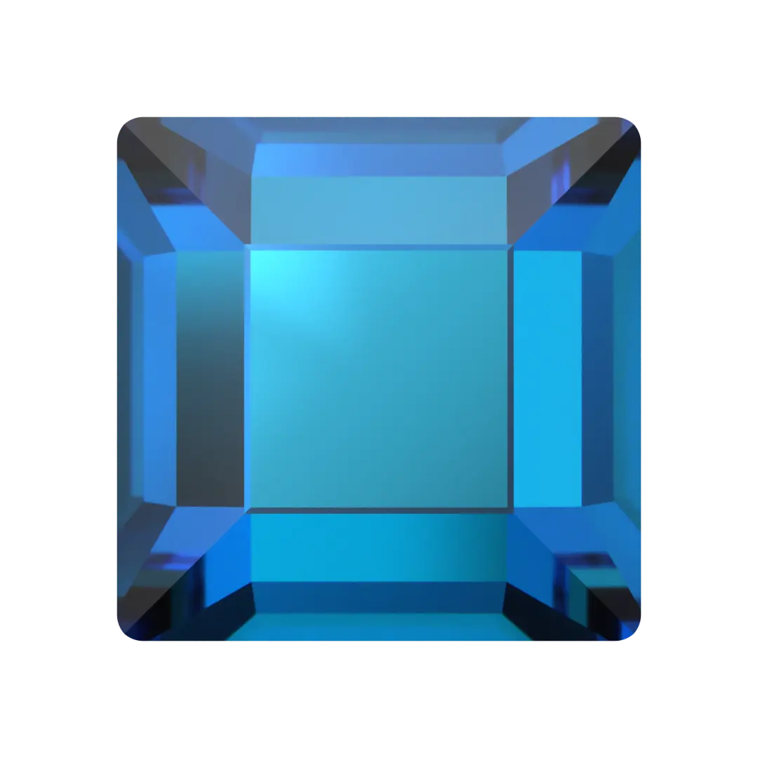 Serinity Flat Back Crystals Non Hotfix Square (2400) Crystal Bermuda Blue - Bluestreak Crystals