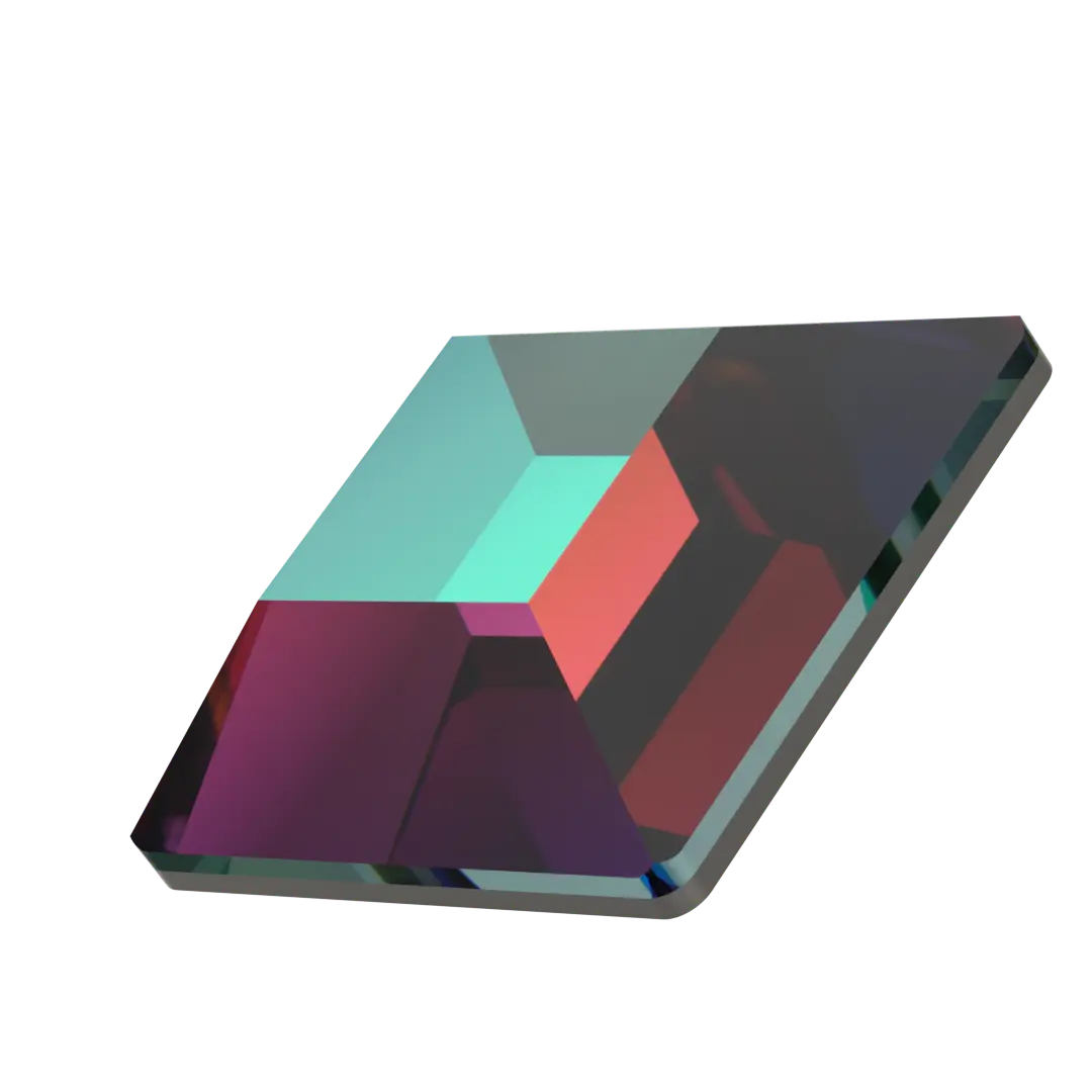 Serinity Flat Back Crystals Non Hotfix Square (2400) Crystal Vitrail Medium - Bluestreak Crystals