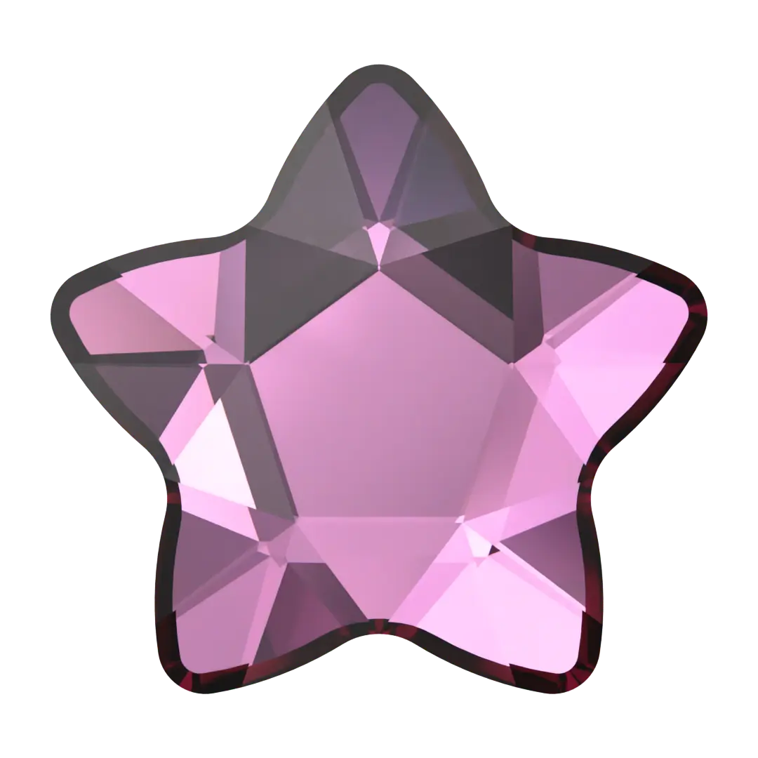Serinity Flat Back Crystals Non Hotfix Star Flower (2754) Dark Rose - Bluestreak Crystals