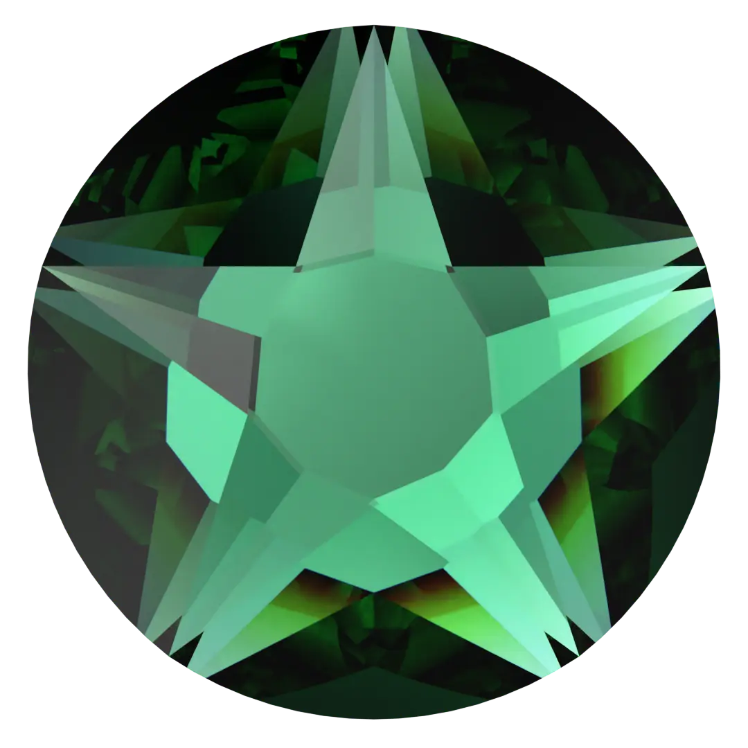 Serinity Flat Back Crystals Non Hotfix Star Rose (2100) Majestic Green - Bluestreak Crystals