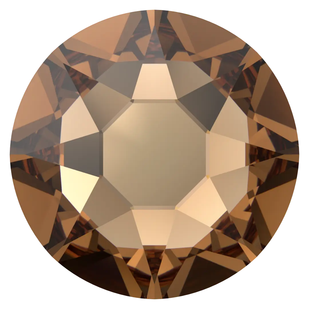 Serinity Hotfix Flat Back Crystals (2000, 2038 & 2078) Light Smoked Topaz - Bluestreak Crystals