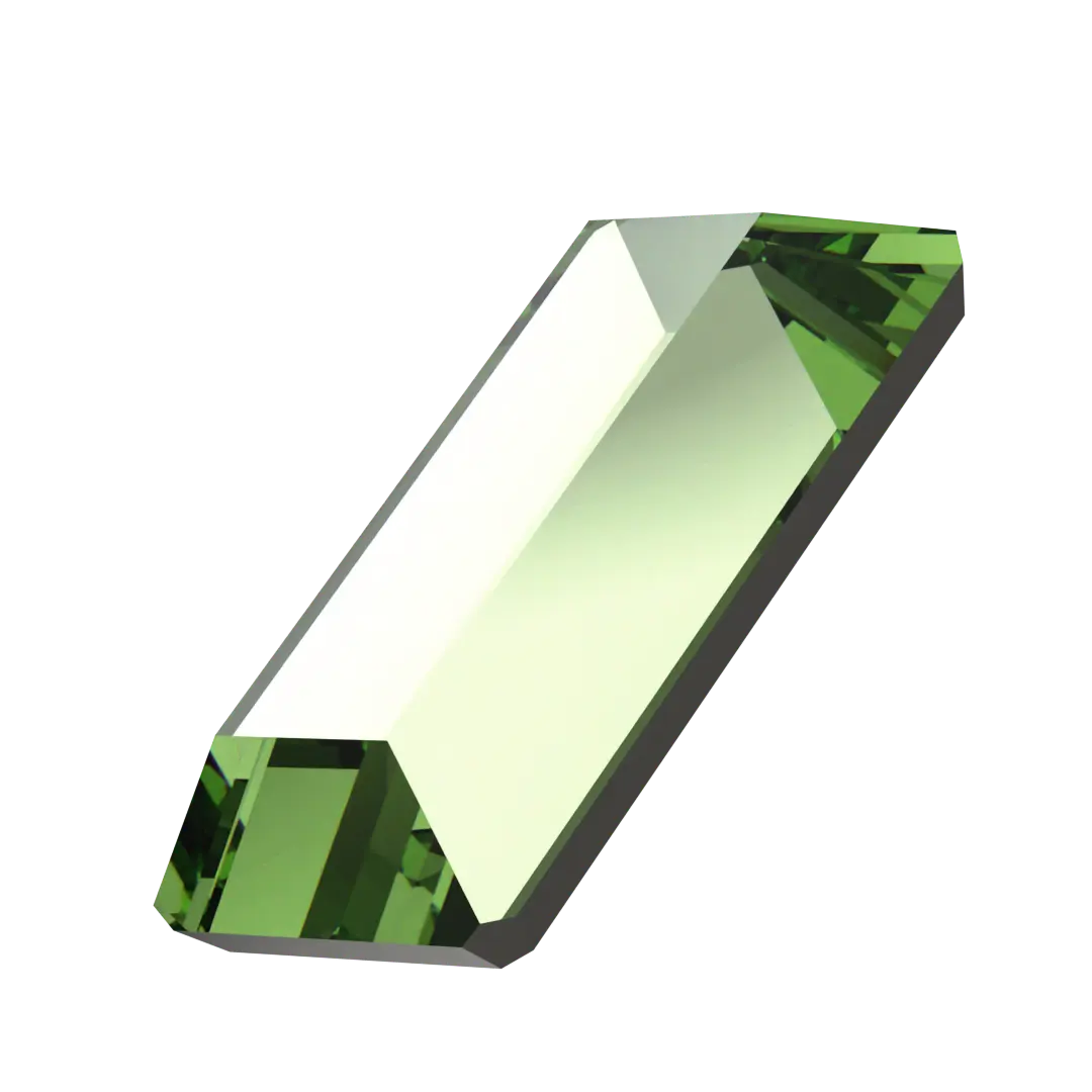 Serinity Hotfix Flat Back Crystals Baguette (2510) Dark Peridot - Bluestreak Crystals