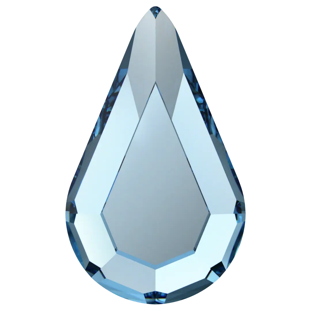 Serinity Hotfix Flat Back Crystals Drop (2300) Aquamarine - Bluestreak Crystals